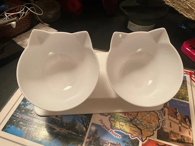 Elevated Double Pet Bowls with Stand – Non-Slip Food & Water Feeder for Dogs & Cats