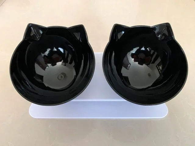 Elevated Double Pet Bowls with Stand – Non-Slip Food & Water Feeder for Dogs & Cats