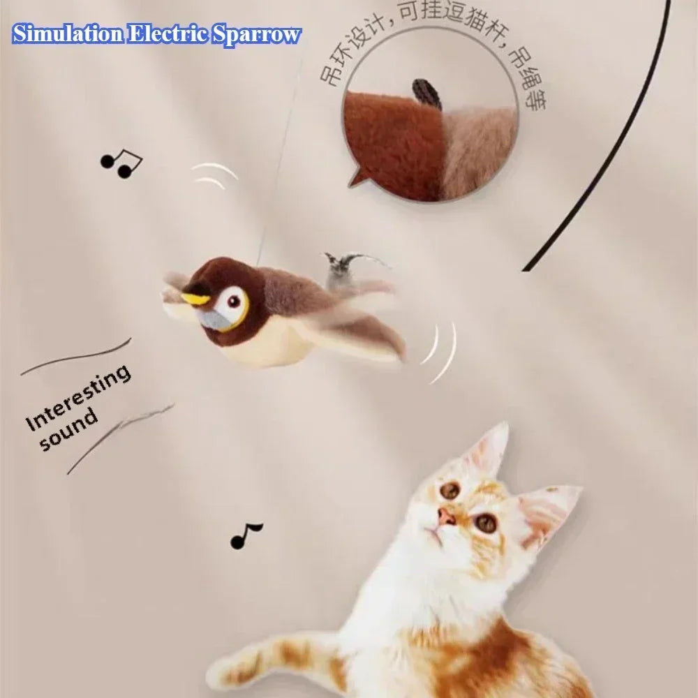 Interactive Cat Toy with Catnip – Touch-Activated Squeaky Plush, USB Rechargeable