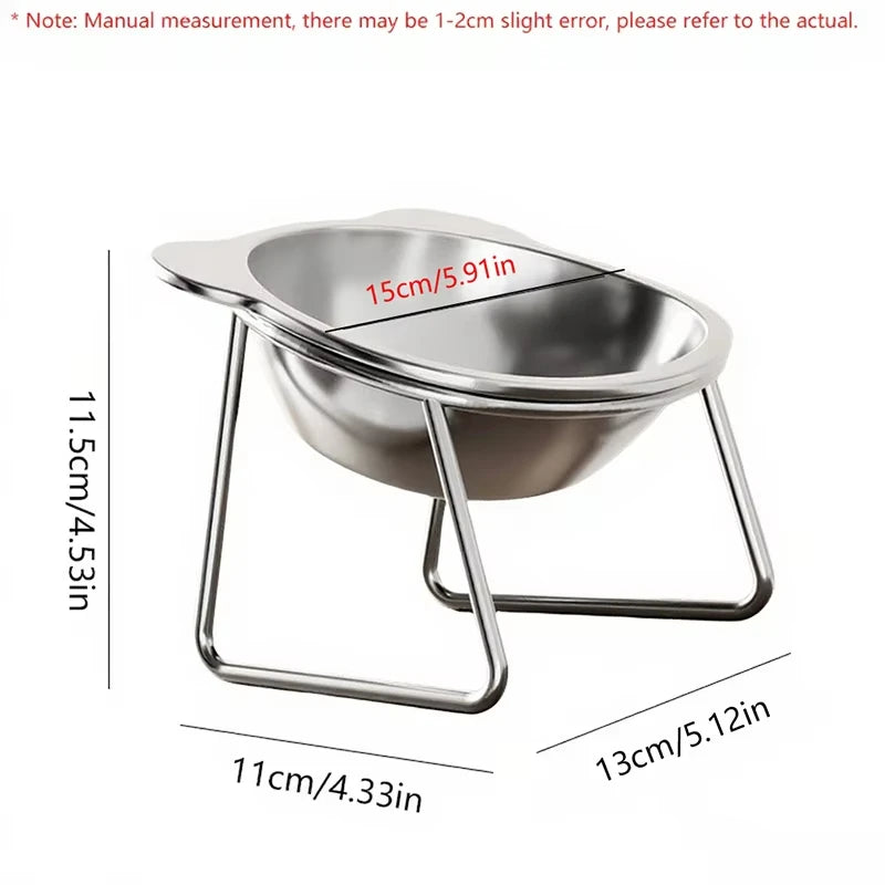 15° Elevated Stainless Steel Cat Bowl
