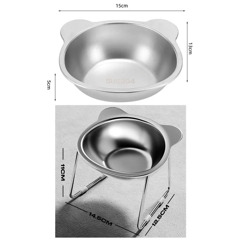 15° Elevated Stainless Steel Cat Bowl