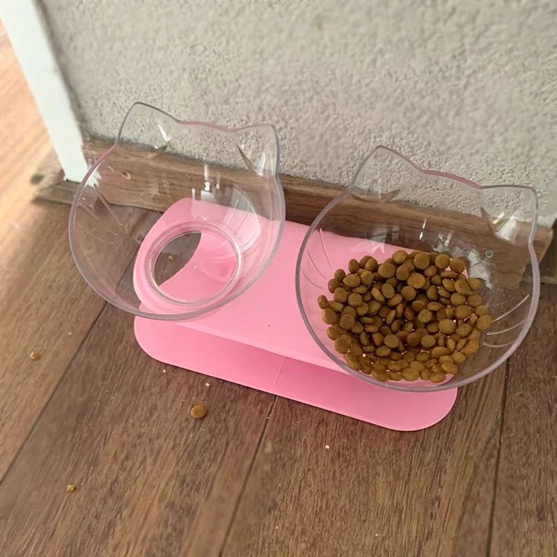 Elevated Double Pet Bowls with Stand – Non-Slip Food & Water Feeder for Dogs & Cats