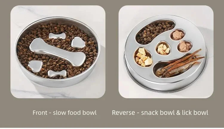 Stainless Steel Slow Feeder Bowl