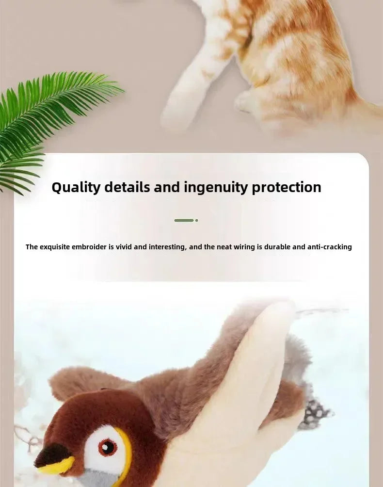 Interactive Cat Toy with Catnip – Touch-Activated Squeaky Plush, USB Rechargeable