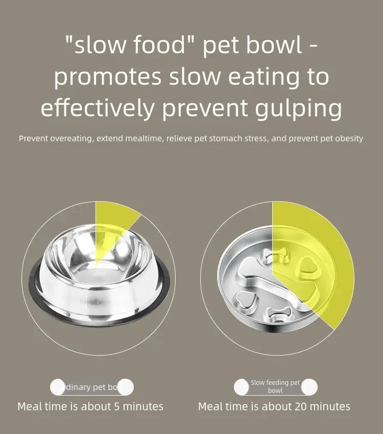 Stainless Steel Slow Feeder Bowl