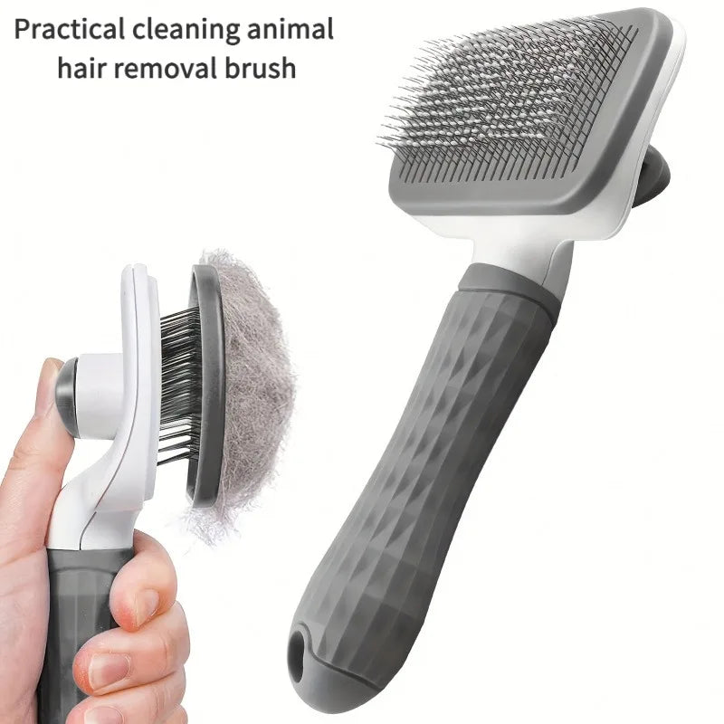 Self-Cleaning Pet Grooming Brush – One-Click Hair Removal for Dogs & Cats