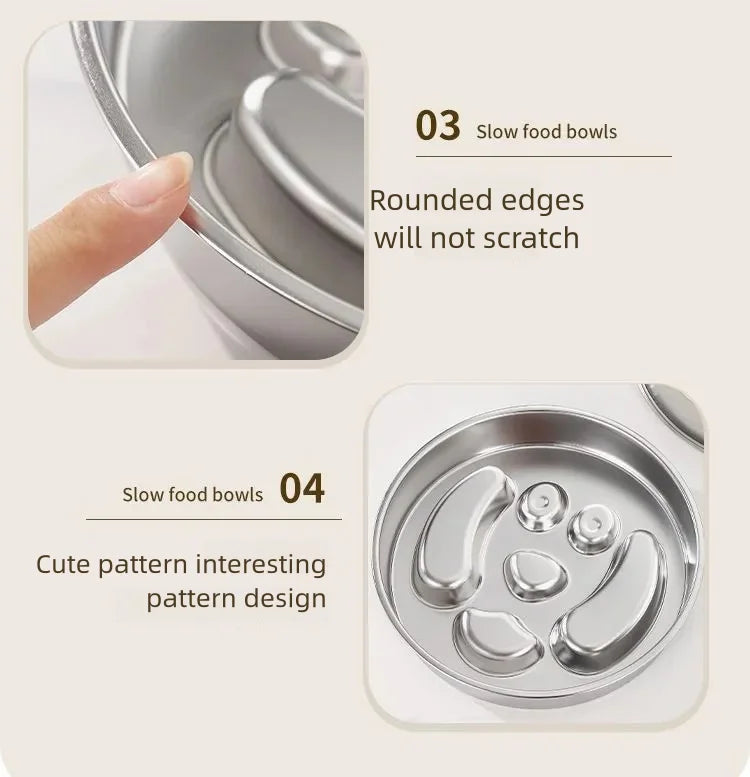 Stainless Steel Slow Feeder Bowl