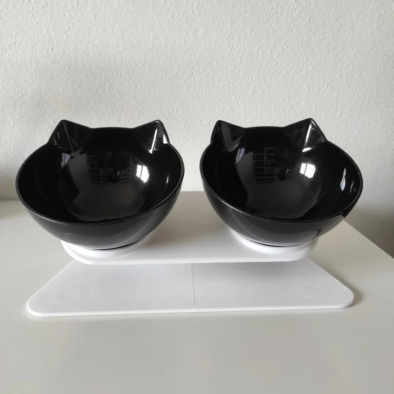 Elevated Double Pet Bowls with Stand – Non-Slip Food & Water Feeder for Dogs & Cats