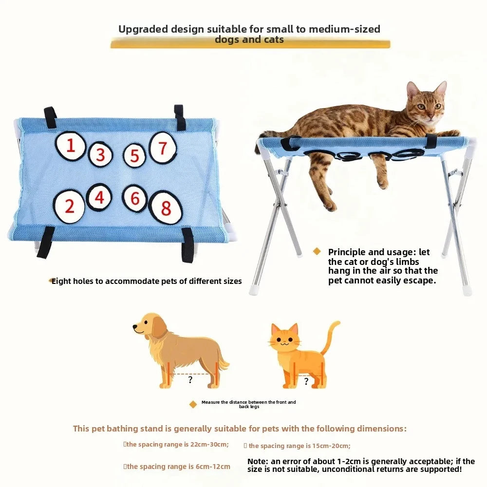 Portable Pet Bathing & Grooming Hammock – Adjustable, Foldable Dog & Cat Washing Support