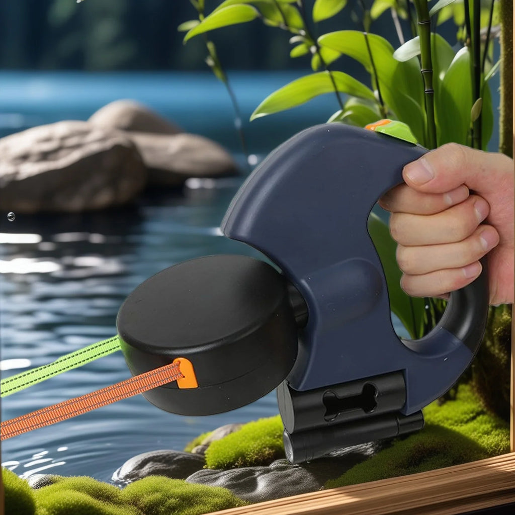 Retractable Dual Dog Leash – 3M Reflective Leads with LED Light, 360° Swivel & No-Tangle Design