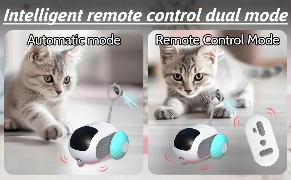 Smart Interactive Cat Toy – Automatic Moving Teaser Ball with Faux Tail, Rechargeable & Motion Sensor