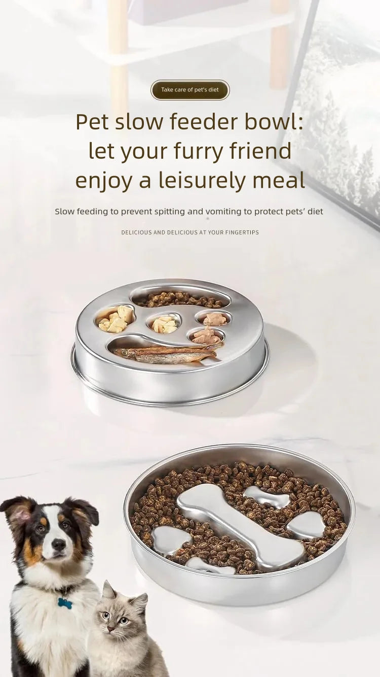 Stainless Steel Slow Feeder Bowl
