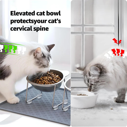 15° Elevated Stainless Steel Cat Bowl