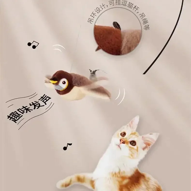 Interactive Cat Toy with Catnip – Touch-Activated Squeaky Plush, USB Rechargeable