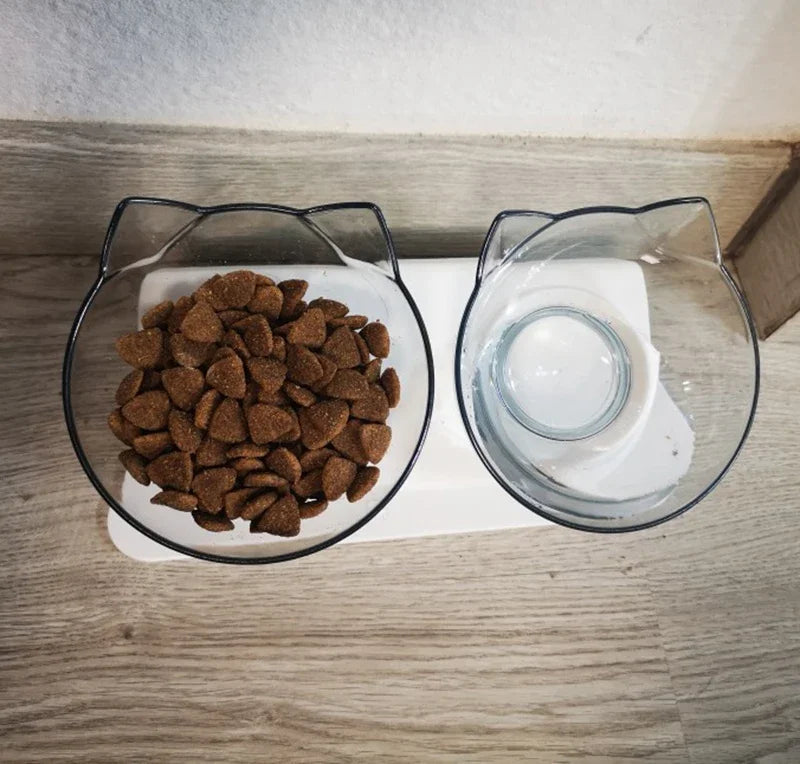 Elevated Double Pet Bowls with Stand – Non-Slip Food & Water Feeder for Dogs & Cats