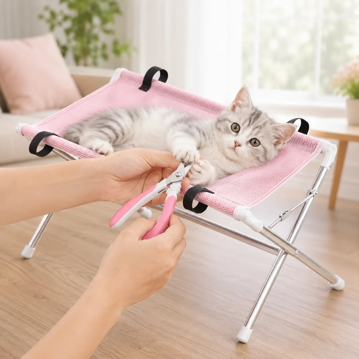 Portable Pet Bathing & Grooming Hammock – Adjustable, Foldable Dog & Cat Washing Support