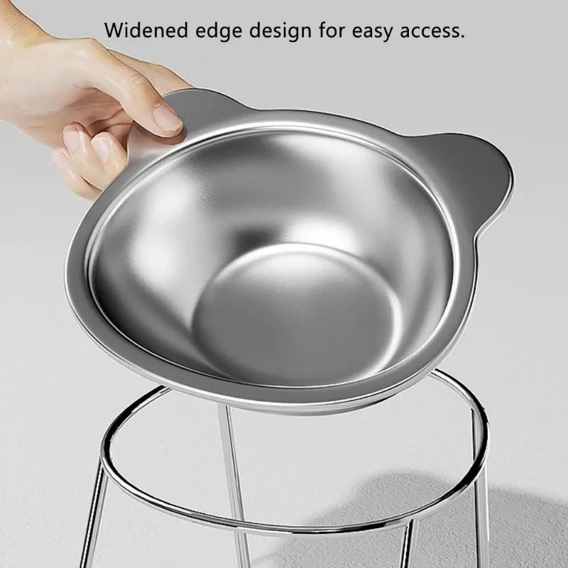 15° Elevated Stainless Steel Cat Bowl