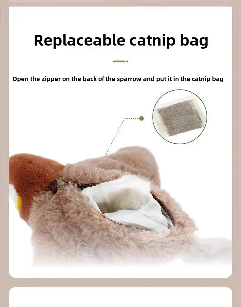 Interactive Cat Toy with Catnip – Touch-Activated Squeaky Plush, USB Rechargeable