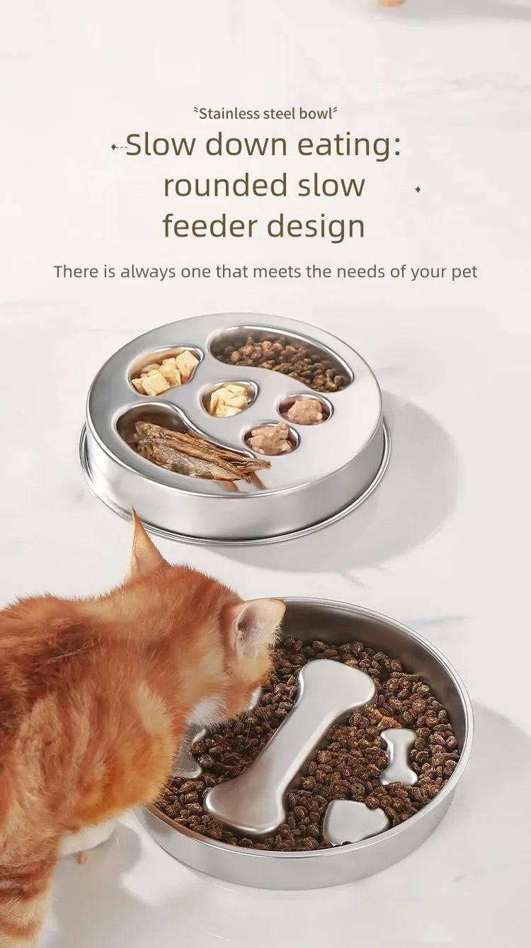 Stainless Steel Slow Feeder Bowl
