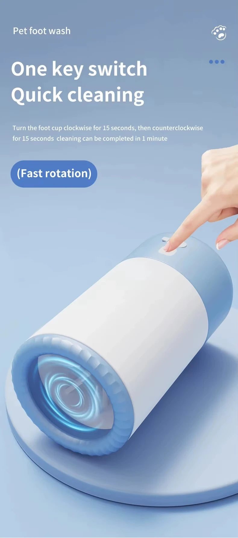 Electric Automatic Pet Foot Washing Machine Portable Quick Clean Low Noise Waterproof Dog Paw Cleaner Foot Cup