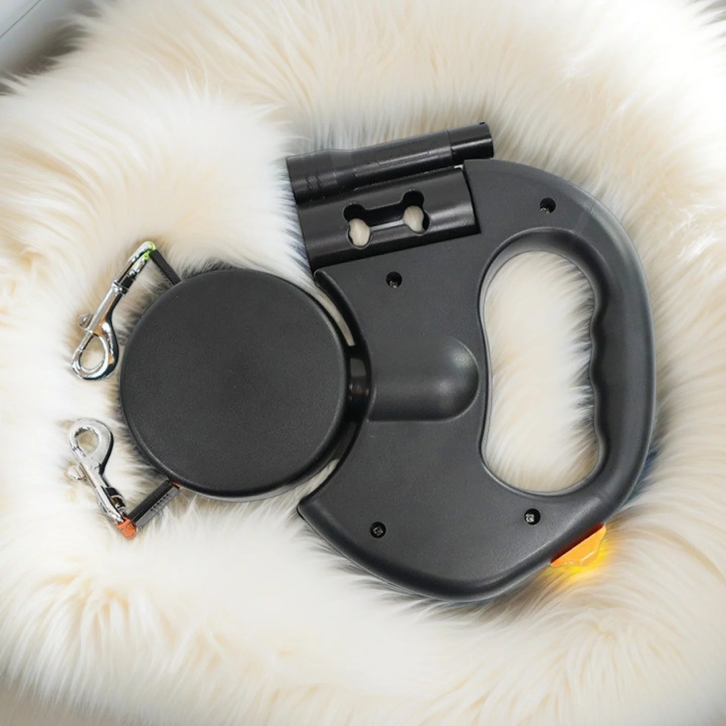 Retractable Dual Dog Leash – 3M Reflective Leads with LED Light, 360° Swivel & No-Tangle Design