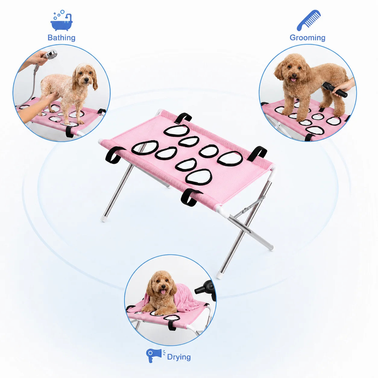 Portable Pet Bathing & Grooming Hammock – Adjustable, Foldable Dog & Cat Washing Support