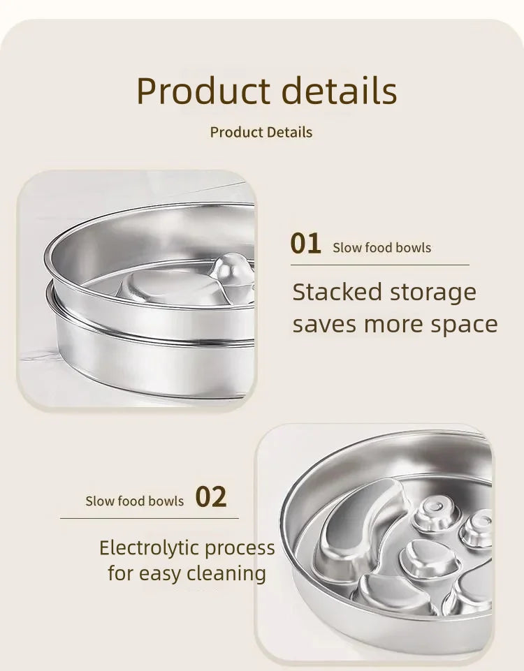 Stainless Steel Slow Feeder Bowl