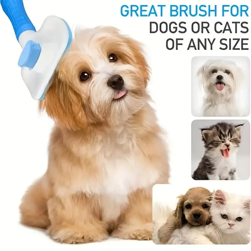 Self-Cleaning Pet Grooming Brush – One-Click Hair Removal for Dogs & Cats